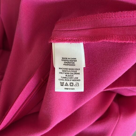 NWOT 1. STATE Pink Stretch Crepe Split Cuff Straight Leg Front Slit Pants 20W - Picture 6 of 13